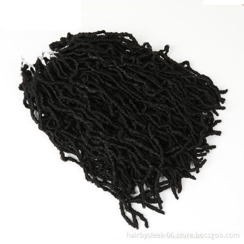 18 Inches Nu Locs Crochet Hair Long Black Soft Goddess Faux Locs Crochet Hair Natural Wavy Dreadlock Synthetic Hair Extensions